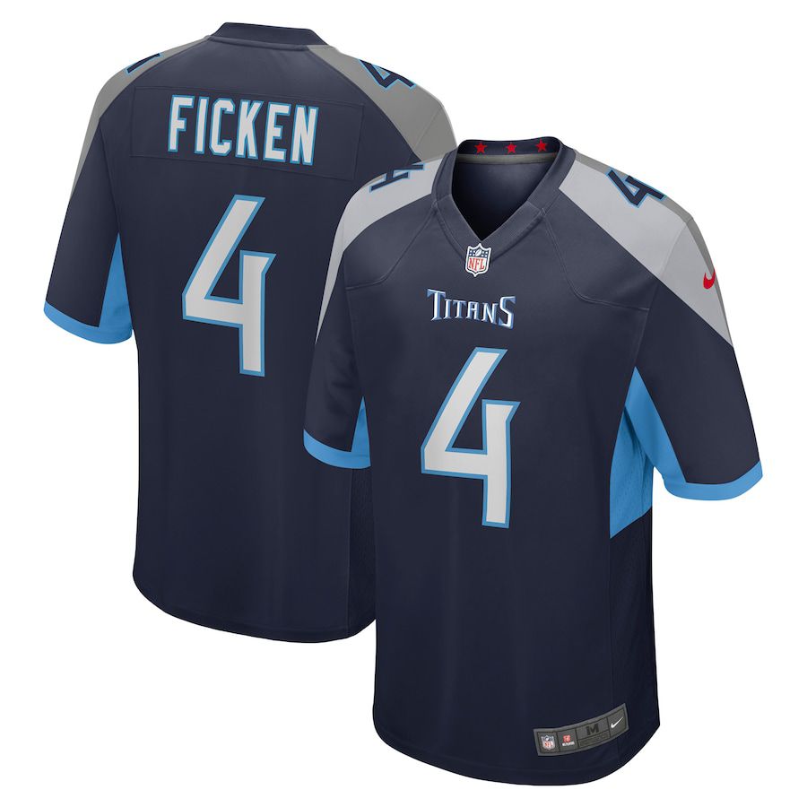 Men Tennessee Titans #4 Sam Ficken Nike Navy Game NFL Jersey